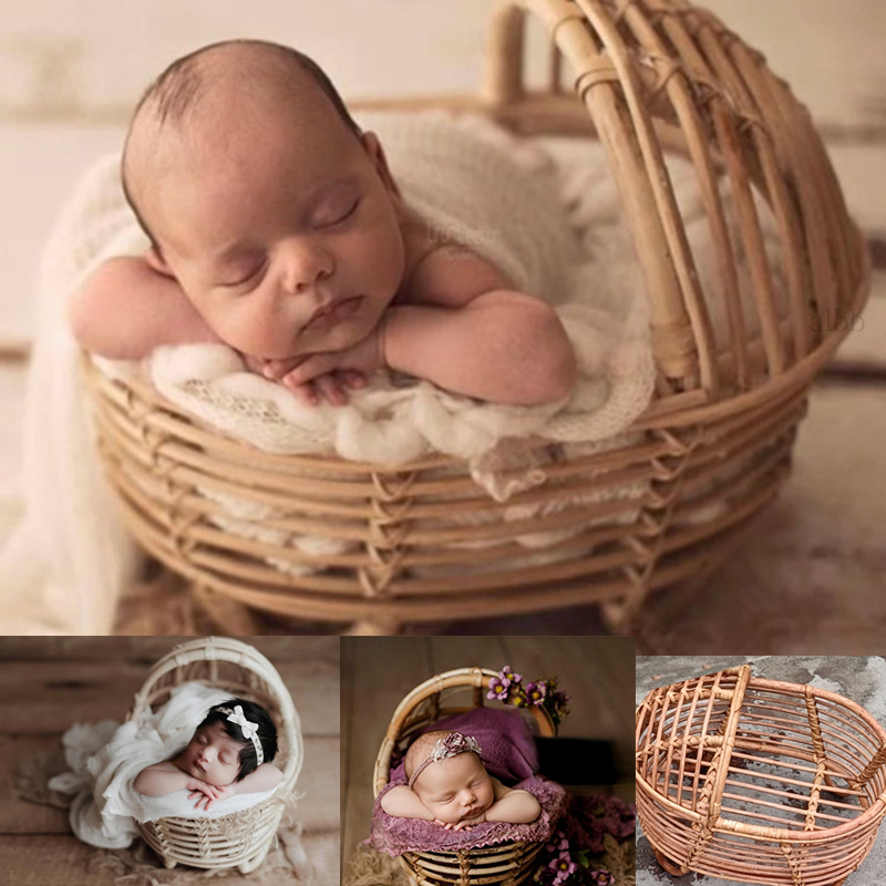 Photography Background - Newborn Photography Props Rattan Round Container