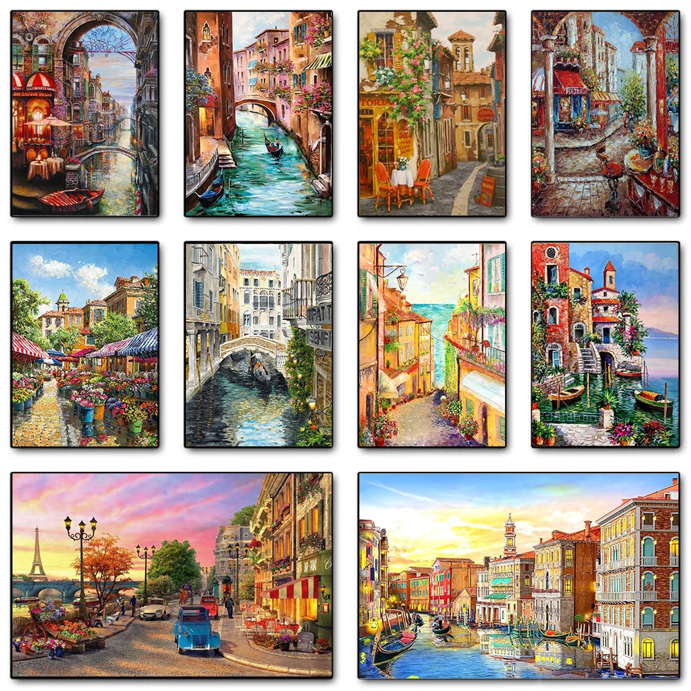 Photography Art - Modern Paris Street Landscape Canvas Painting