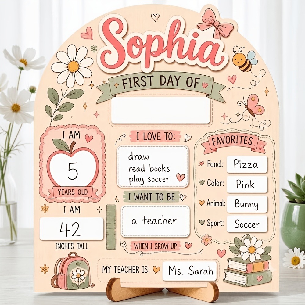 Photography Prompt - Custom Name First Day of School