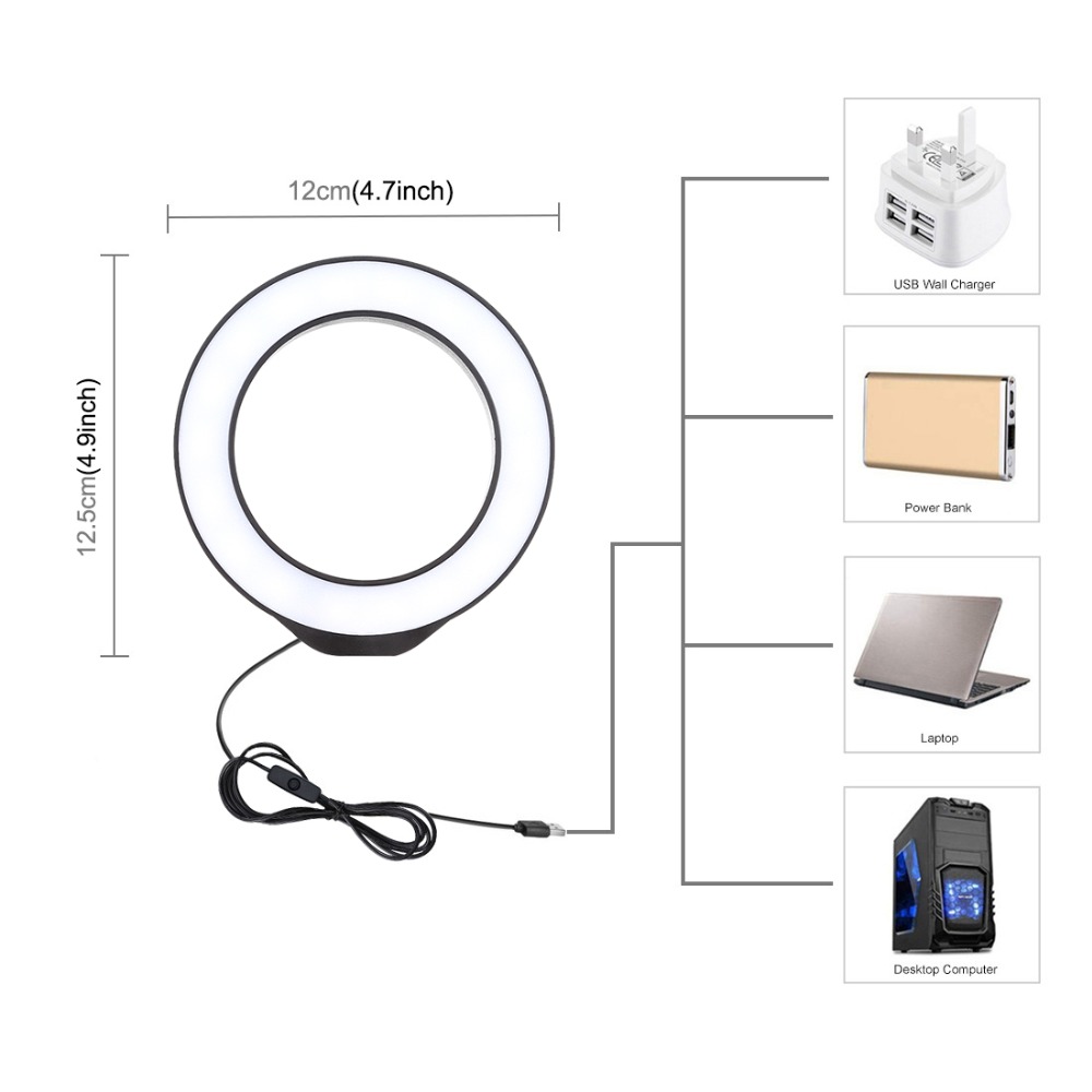 12cm Ring Light USB White Ligh - огляд і ціна Photography Prompt