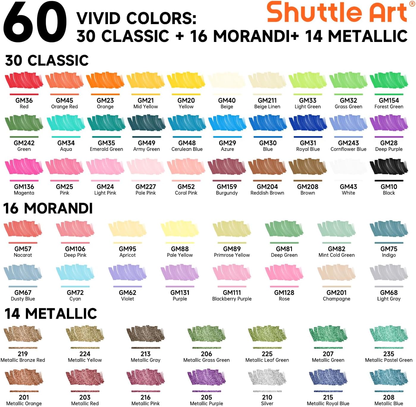 Shuttle Art 60 Colors Dual Tip - огляд і ціна Photography Fine Art