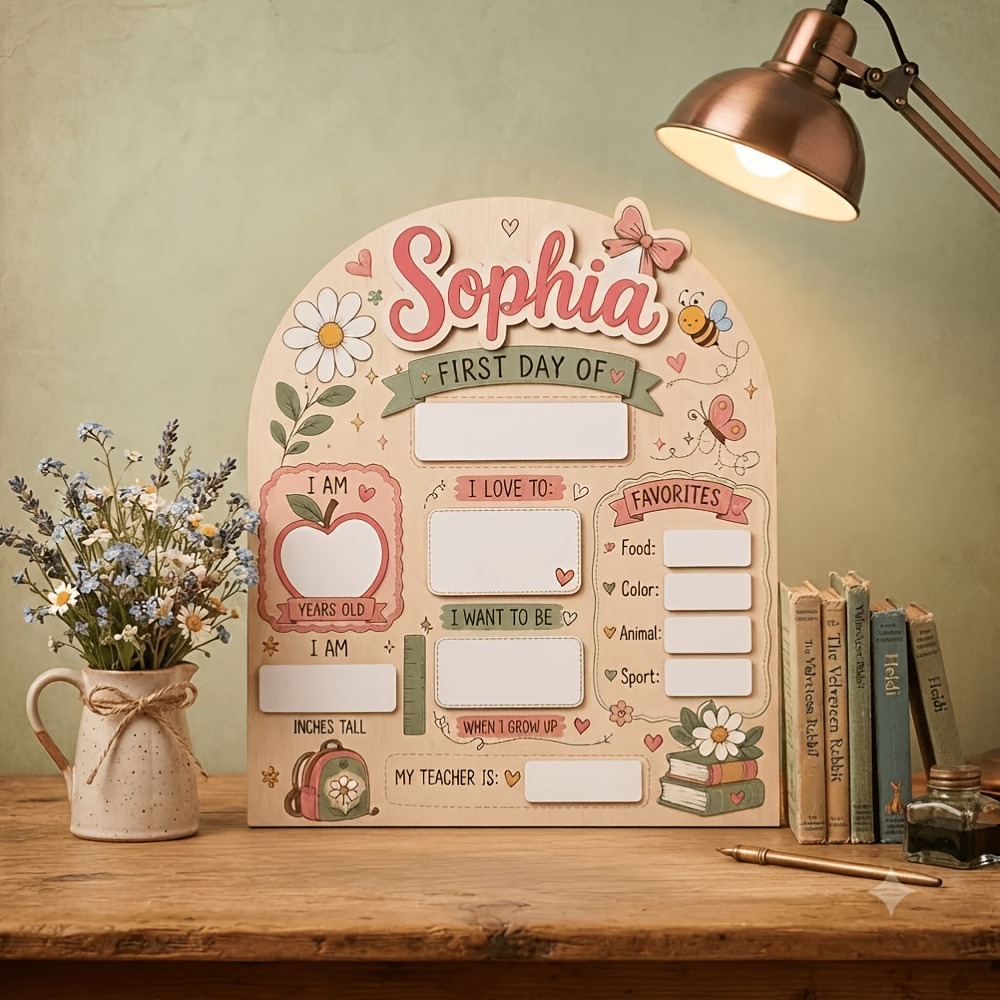 Custom Name First Day of Schoo - огляд і ціна Photography Prompt
