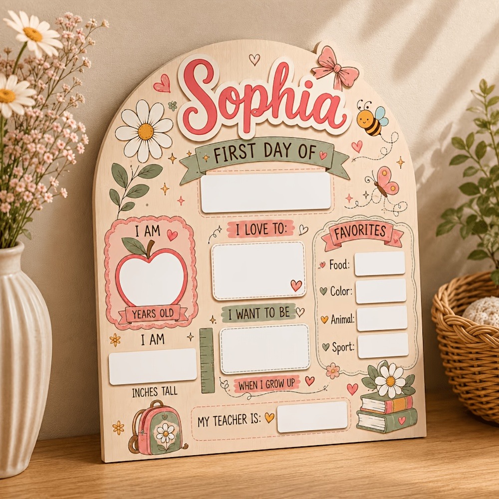 Custom Name First Day of Schoo - огляд і ціна Photography Prompt