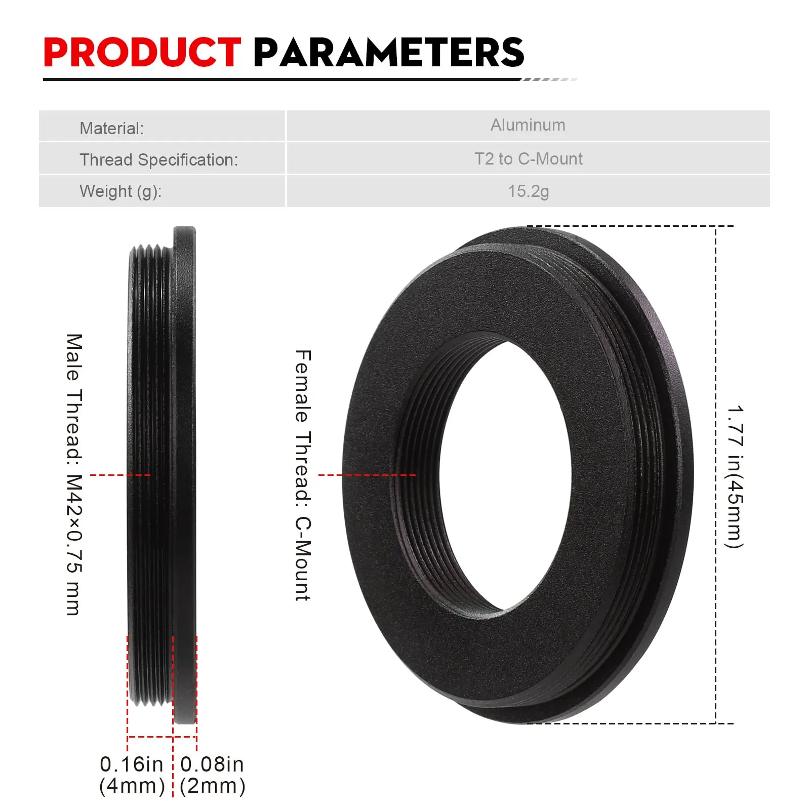 Datyson M42x0.75 Male to C/CS  - огляд і ціна Lens Adapter Ring