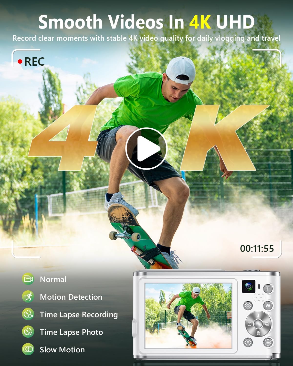 4K Digital Camera for Vlogging - огляд і ціна Photography Zoom